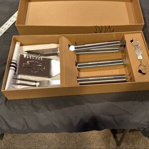 Harley-Davidson Stainless Steel BBQ Grill Tool Set  NWOT